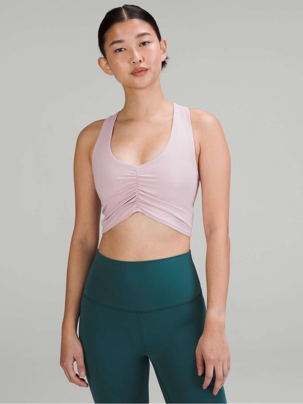 lululemon athletica Blush Pink Ruched Sports Bralette